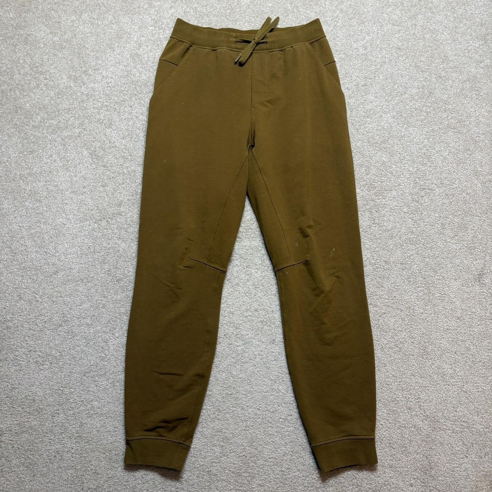 Lululemon City Sweat Jogger Pants Mens Medium Burnt Caramel Tan Pockets Gym Soft